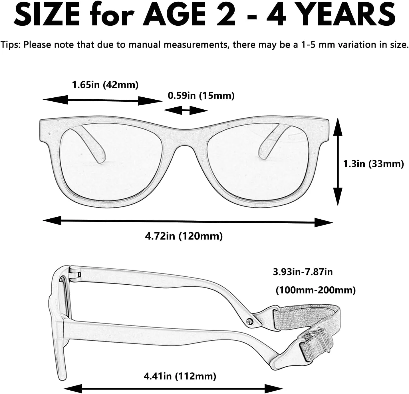 2 Pack Toddler Sunglasses Polarized with Strap for 0-24 Months/2-4 Years Kids, Girls Boys Baby Glasses UV Protection