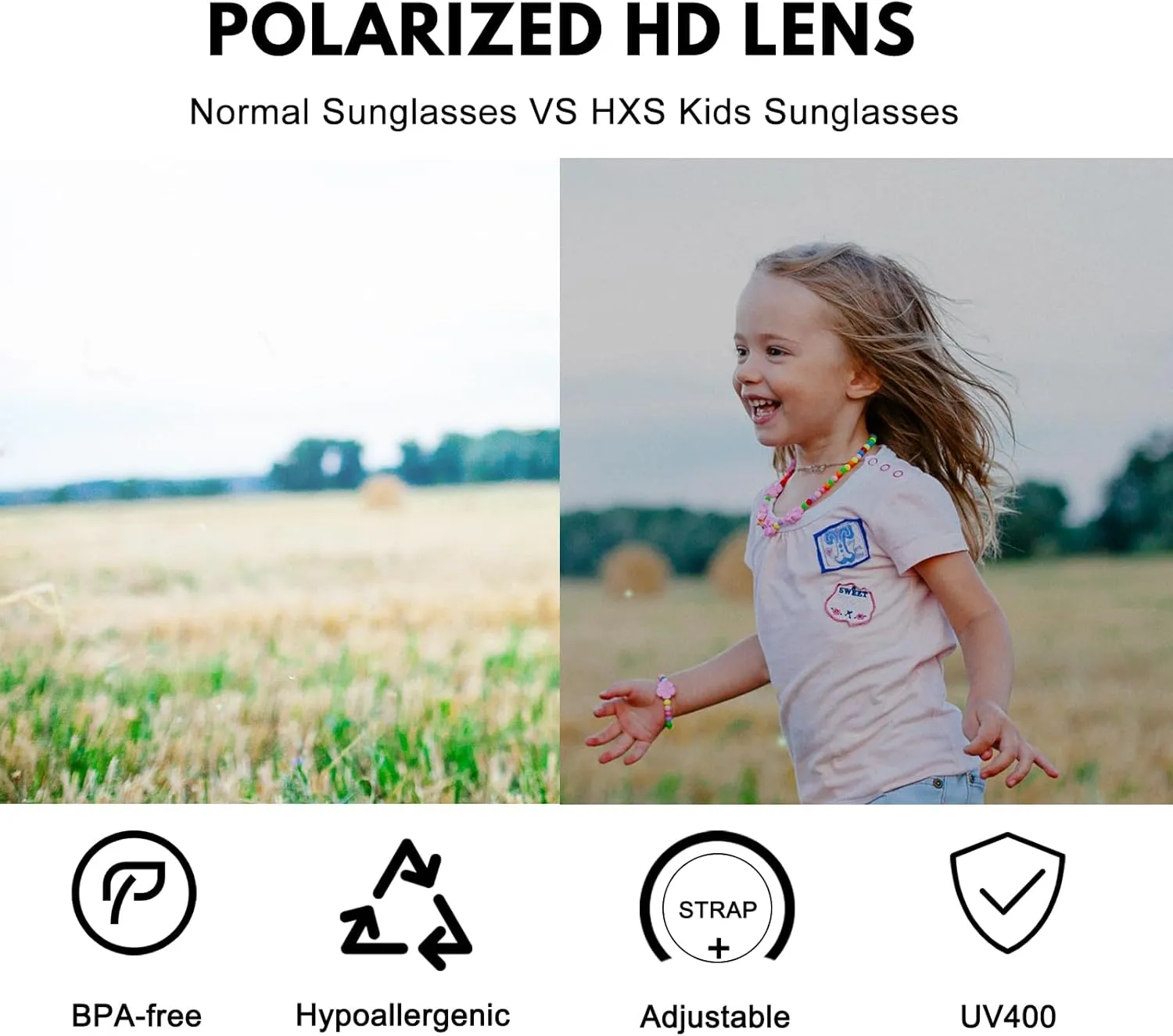 2 Pack Toddler Sunglasses Polarized with Strap for 0-24 Months/2-4 Years Kids, Girls Boys Baby Glasses UV Protection