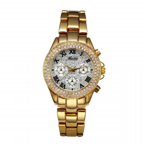 2017 Luxury Fashion women Watches Quartz Steel Waterproof Diver Reginald Top Brand Gold Wrist Watches  relogio feminino