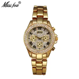 2017 Luxury Fashion women Watches Quartz Steel Waterproof Diver Reginald Top Brand Gold Wrist Watches  relogio feminino