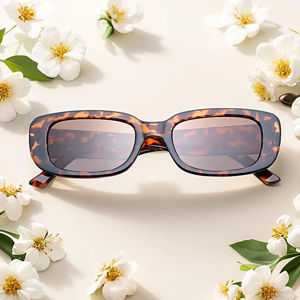 4 Pieces Retro Vintage Sunglasses Small Square Rectangle 90s Glasses Trendy Y2K for Women Aesthetic Accessories