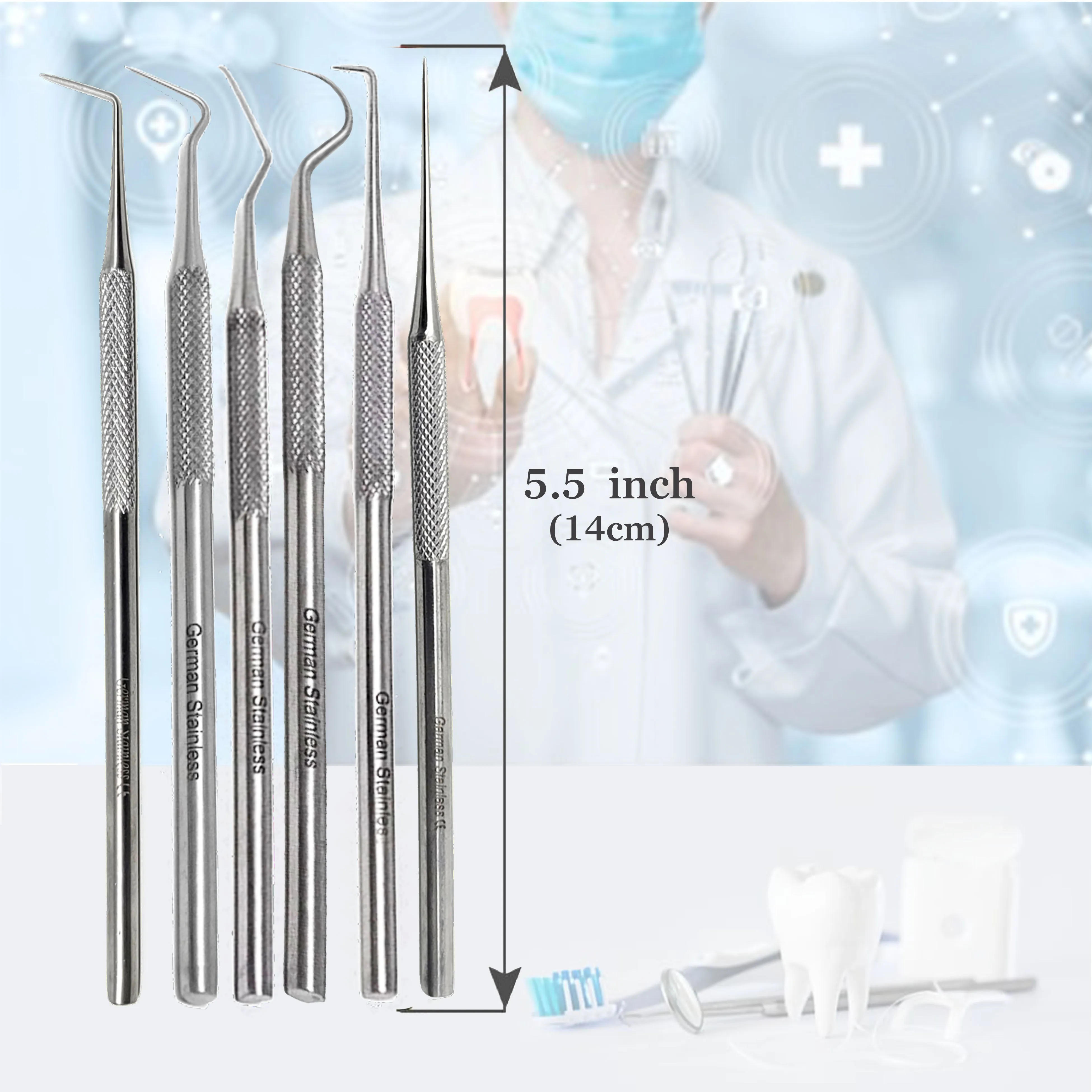 6 Pcs Assorted Dental Floss Picks Tartar Removers Plaque Scaler for Personal Use Teeth Cleaning Oral Care Kit