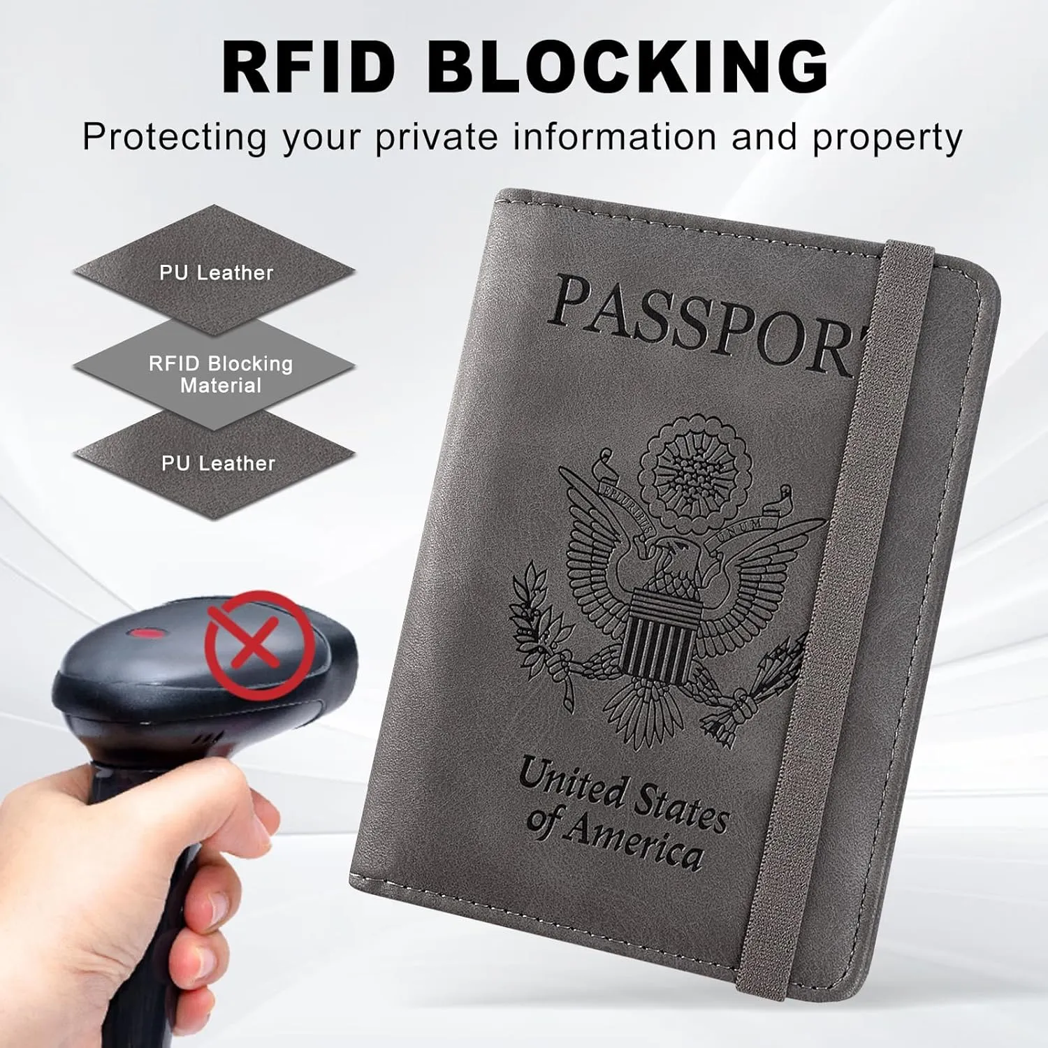 ACdream RFID Blocking Passport Holder Travel Wallet - Premium PU Leather Cover Passport Book with Card Holder, Pen Slot, Keep Organization, and Travel Essentials for Women and Men