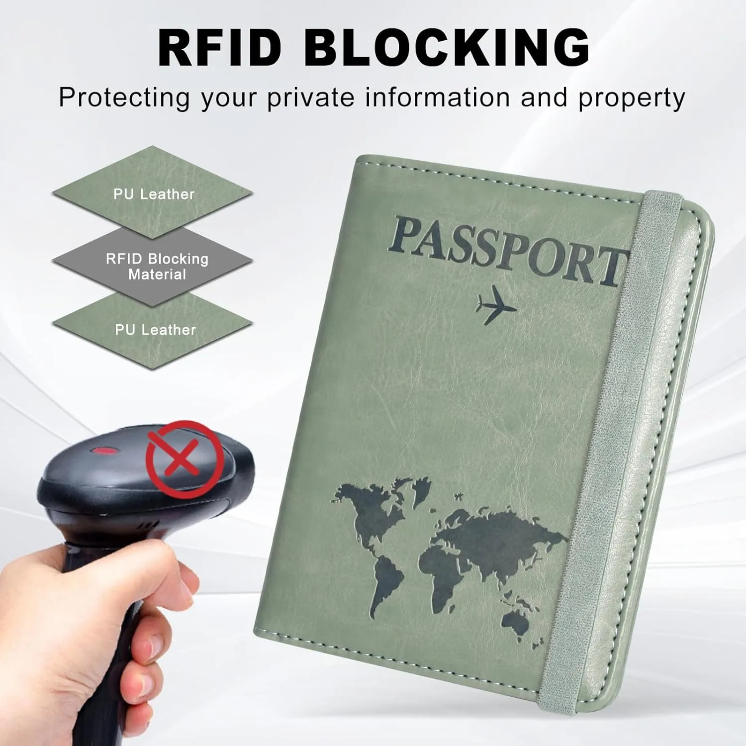 ACdream RFID Blocking Passport Holder Travel Wallet - Premium PU Leather Cover Passport Book with Card Holder, Pen Slot, Keep Organization, and Travel Essentials for Women and Men