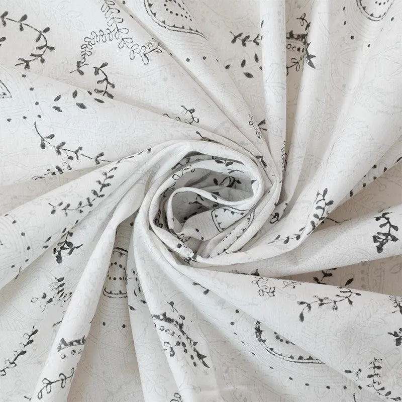 Advik Ethnic Printed Bedsheet - Light Grey