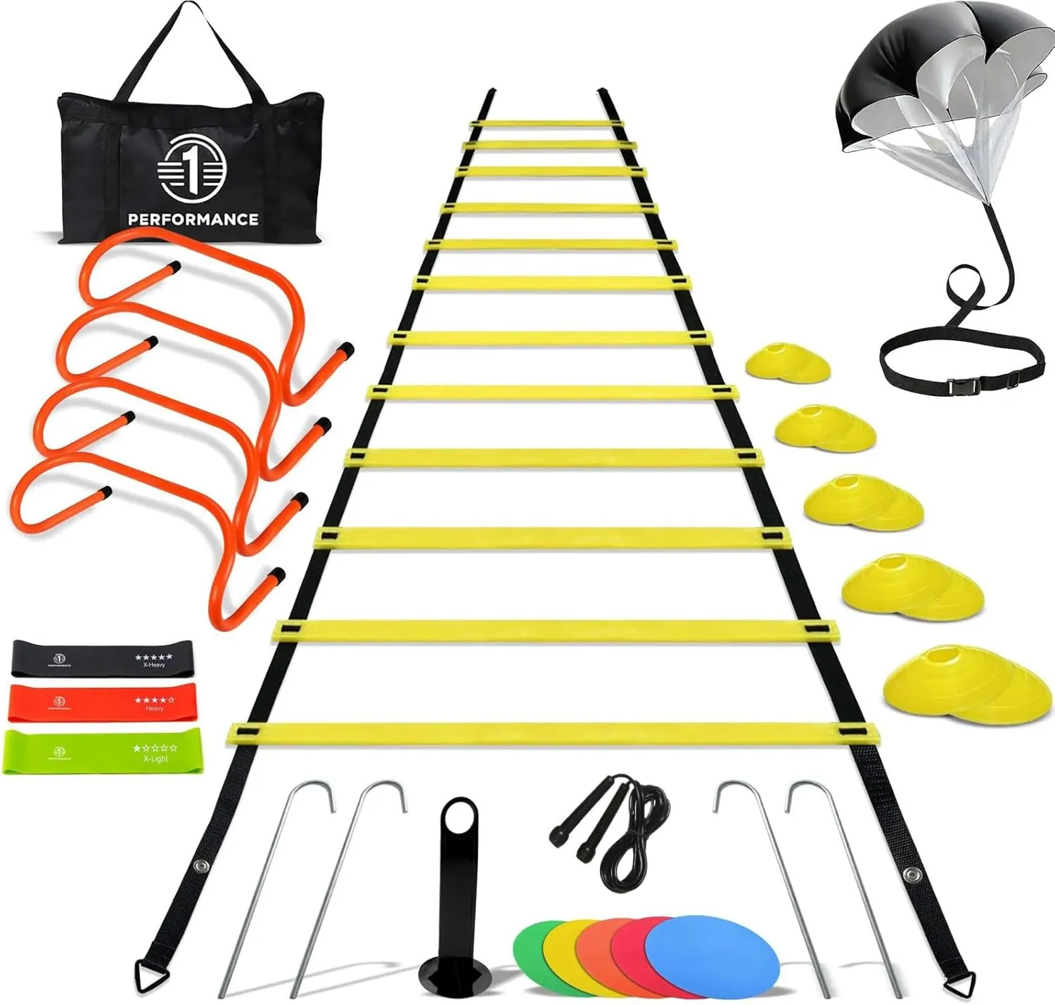 Agility Training Equipment  Agility Speed Ladder & Agility Hurdles | Soccer Football Training Equipment for Youth  Improve Speed, Agility & Coordination