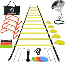 Agility Training Equipment  Agility Speed Ladder & Agility Hurdles | Soccer Football Training Equipment for Youth  Improve Speed, Agility & Coordination