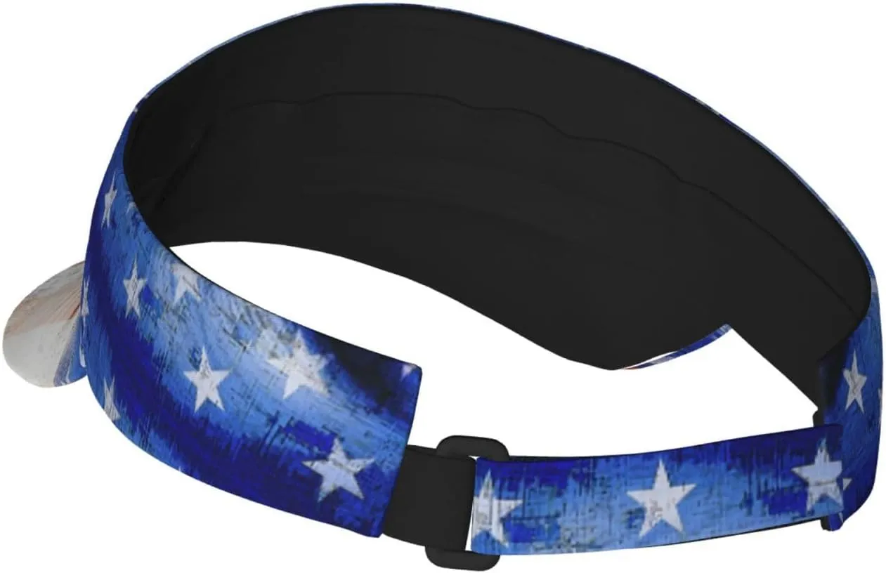 American Flag Independence Day Visor Hat, Fashion Sports Sun Visor Hat, Adjustable Golf Hat for Women Men