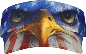 American Flag Independence Day Visor Hat, Fashion Sports Sun Visor Hat, Adjustable Golf Hat for Women Men