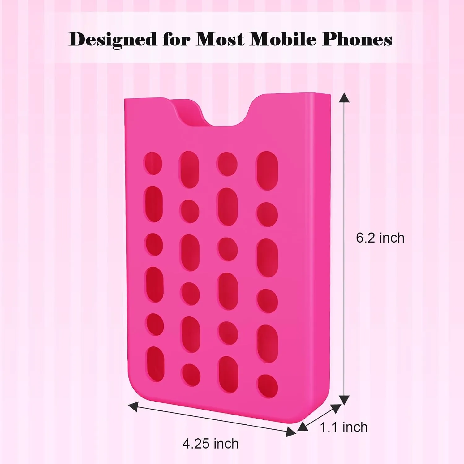 avakot Phone Holder Fit for Bogg Bag, Universal Soft Silicone Sturdy Insert Case, Decorative Insert Travel Organizer Kit, Lightweight Phone Charm Accessories Compatible with Tote Bag, Rose