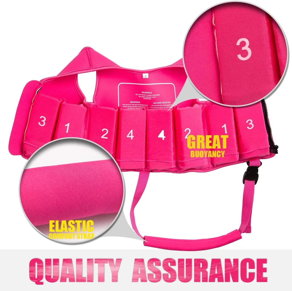 Baby Girl Swim Vest Toddler Swim Vest for Age 18 Months - 2 Years Baby Toddler Fit 20-28 lbs