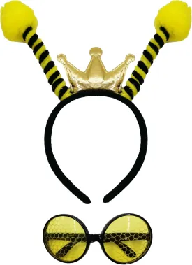 Bee Antenna Headband - Yellow Bee Headband Glasses Set for Adults