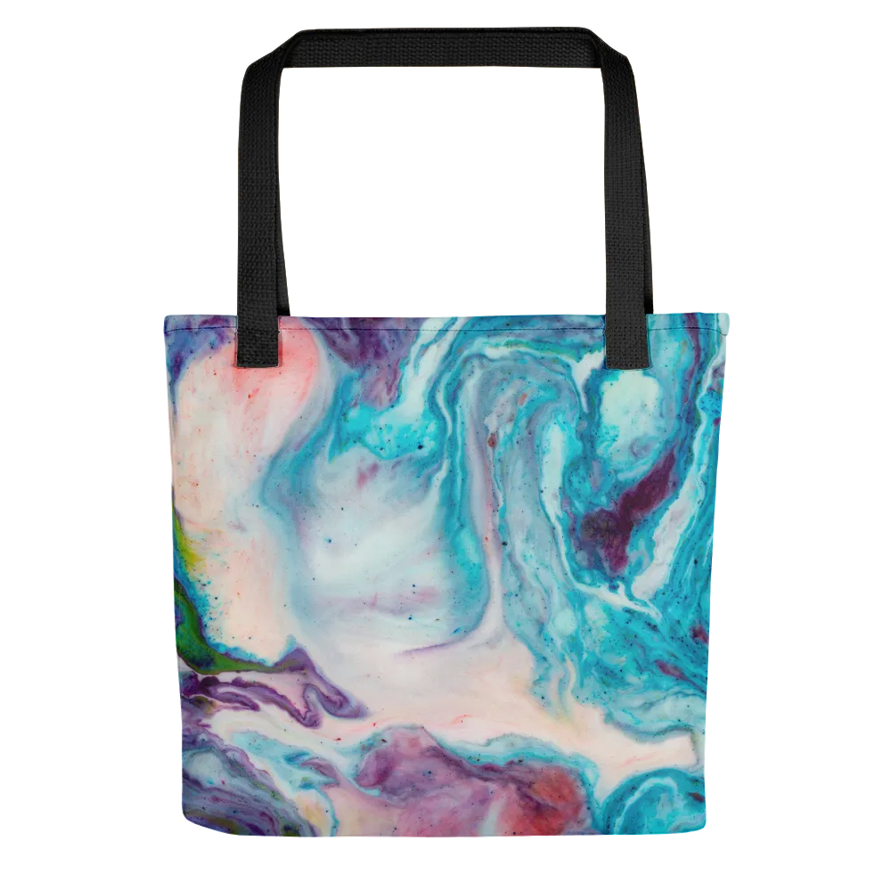 Blue Multicolor Marble Tote Bag