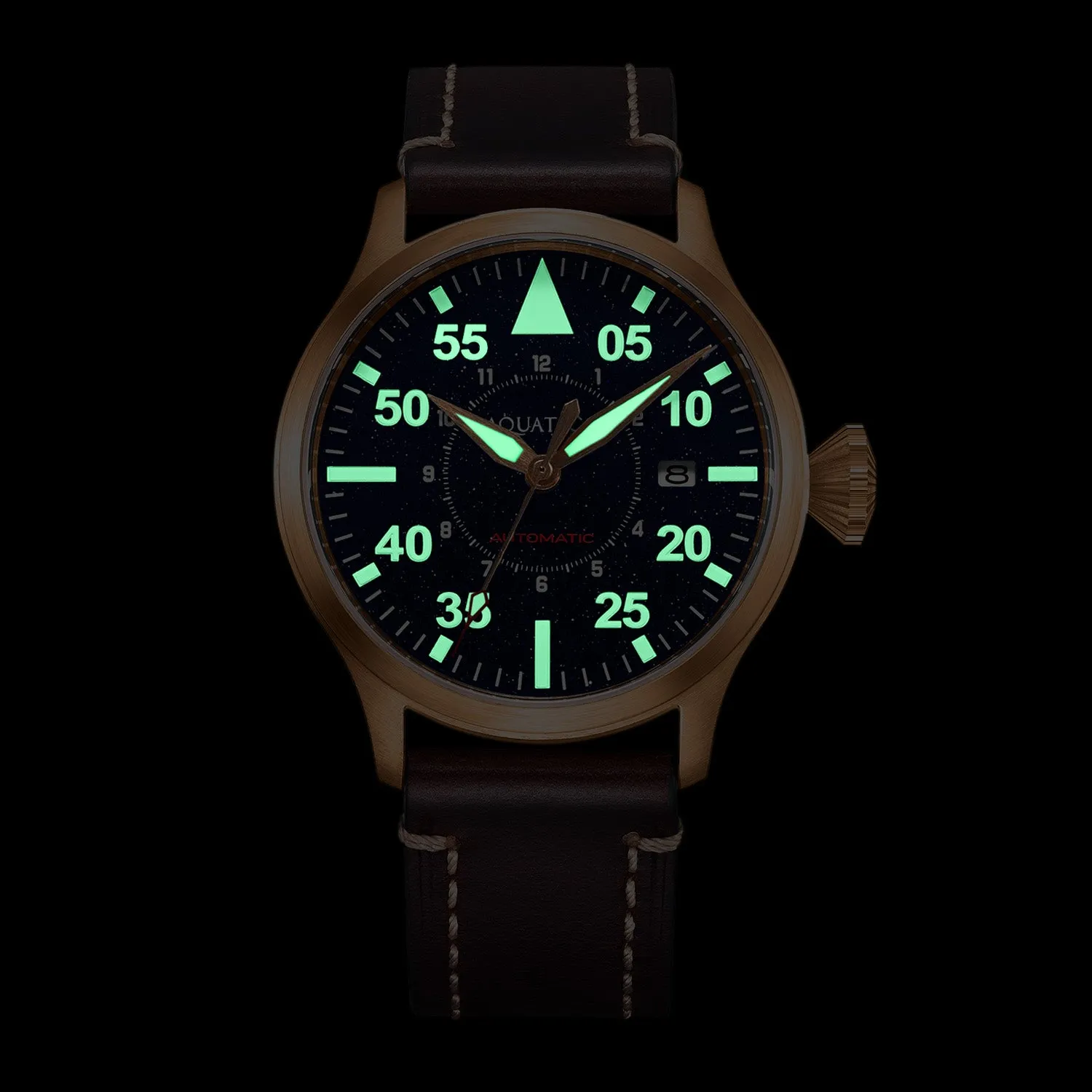 Bronze Horizon Hawk Aventurine Dial Automatic Pilot Watch