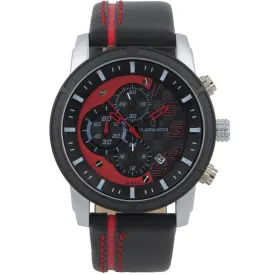 Chronograph Leather Band Multifunctional Analog Sporty Men Watch