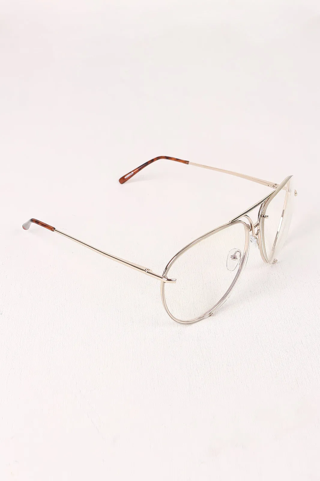 Classic Clear Lens Wire Aviator Glasses