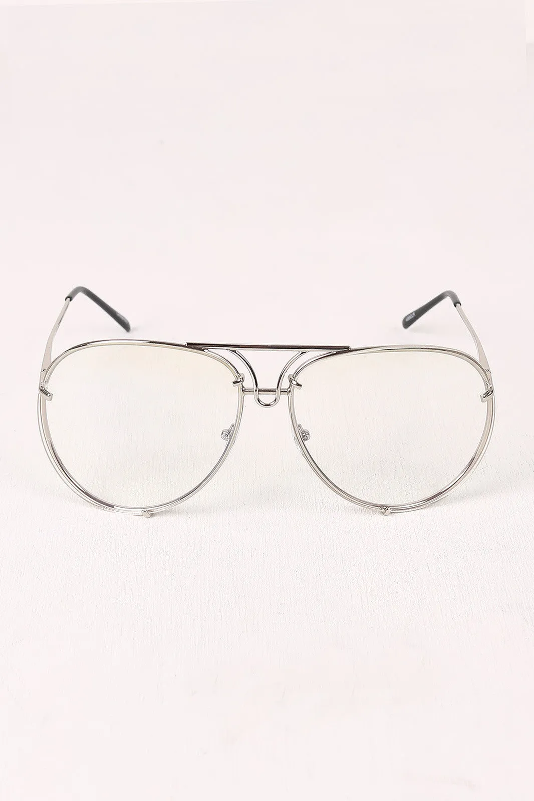 Classic Clear Lens Wire Aviator Glasses