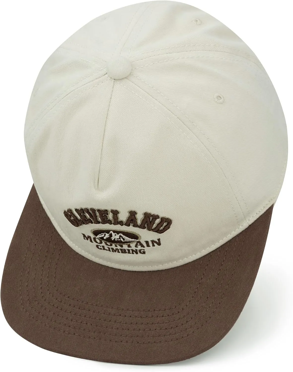 Croogo Vintage Embroidery Flat Brim Baseball Cap for Men Women Soft Cotton Unstructured Cap