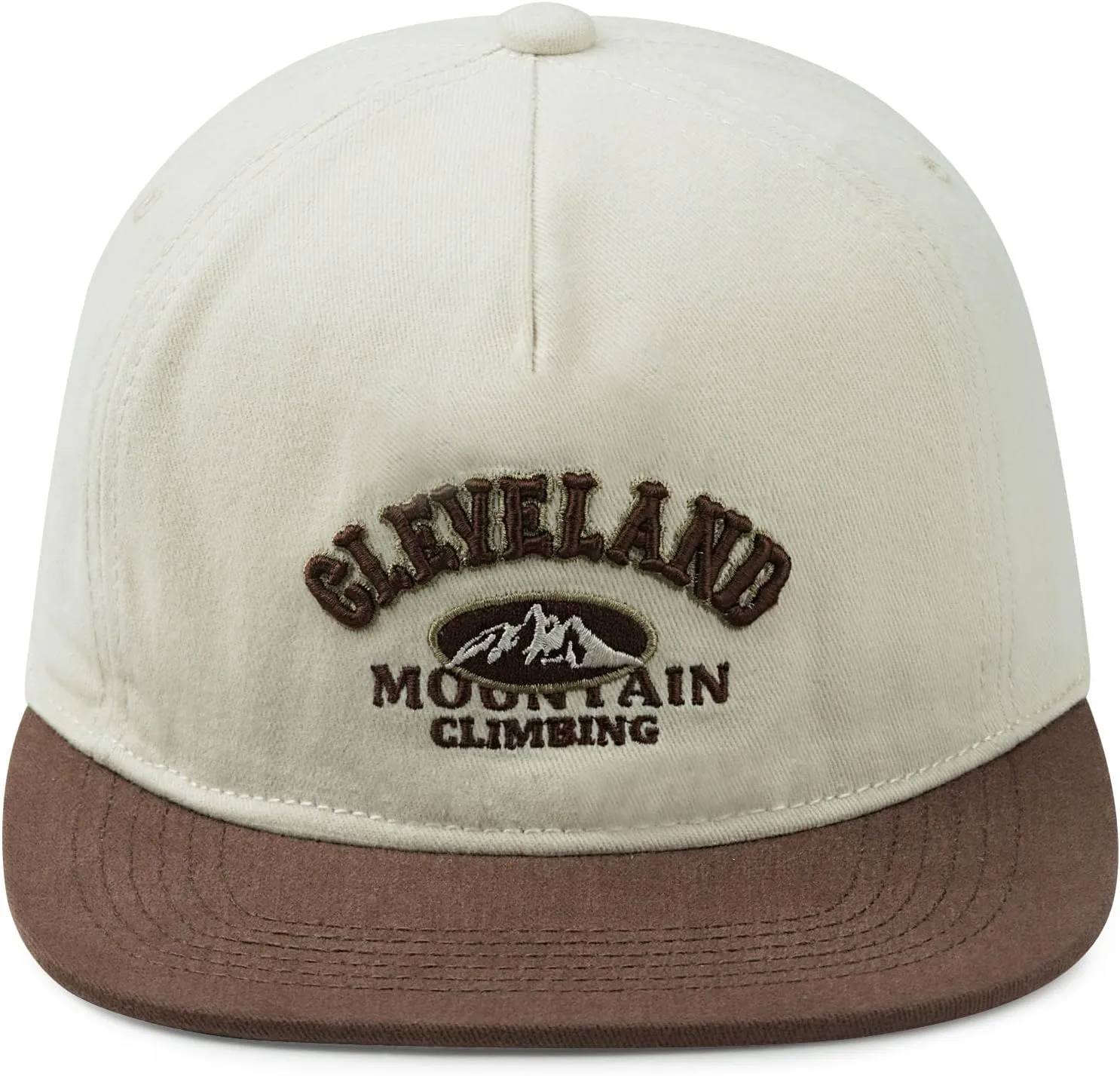 Croogo Vintage Embroidery Flat Brim Baseball Cap for Men Women Soft Cotton Unstructured Cap