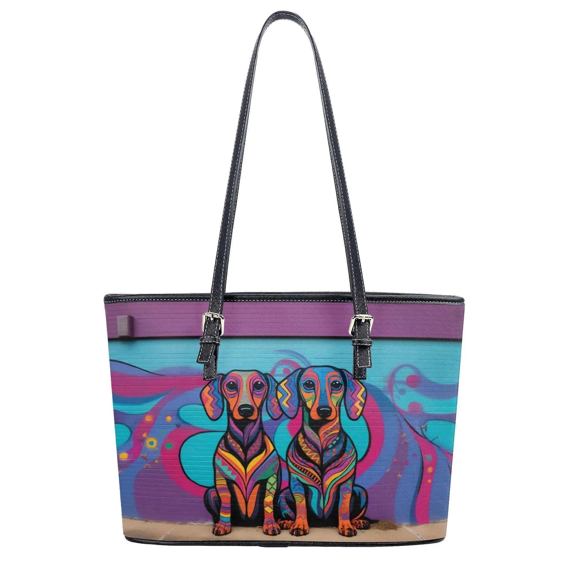 Dachshund Lover Original Whimsical Dog Art Durable Zipper Handbag