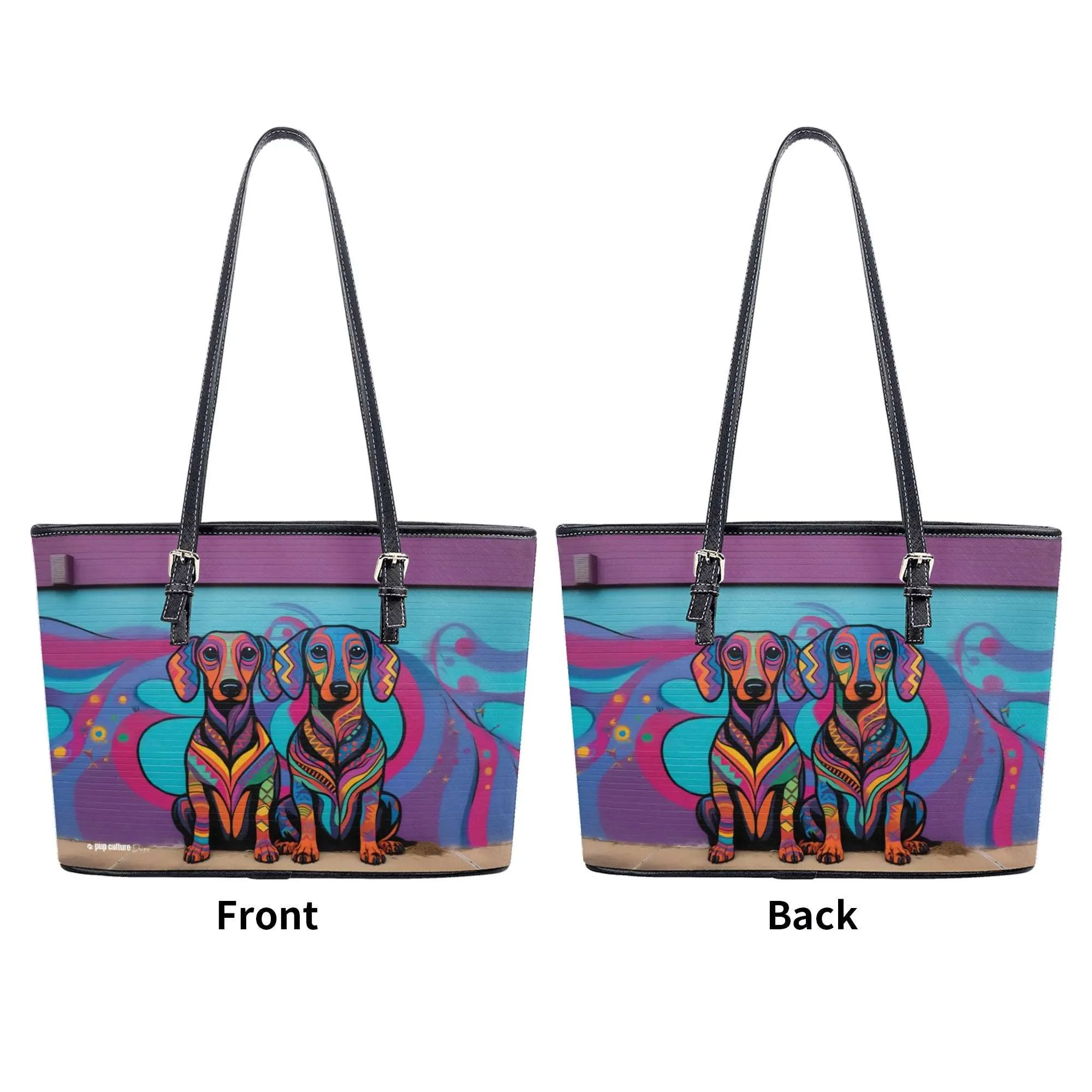 Dachshund Lover Original Whimsical Dog Art Durable Zipper Handbag