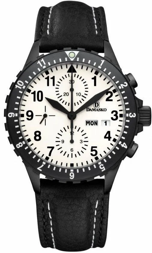 Damasko Watch DC 67 Black PVD Leather Pin