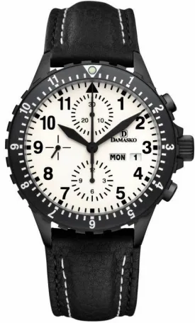 Damasko Watch DC 67 Black PVD Leather Pin