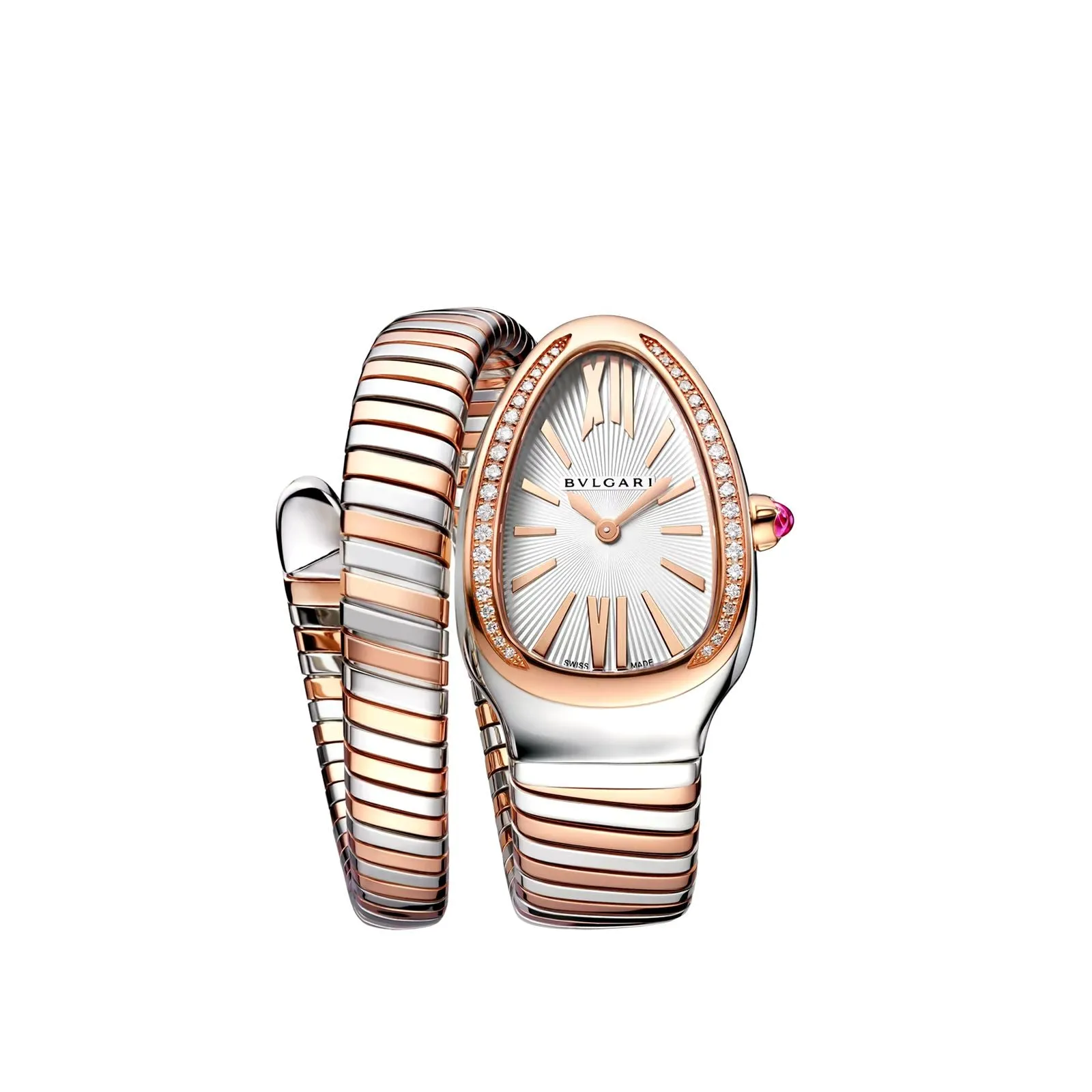 Diamond Studded Dial Stainless Steel Wrist Watch For Women