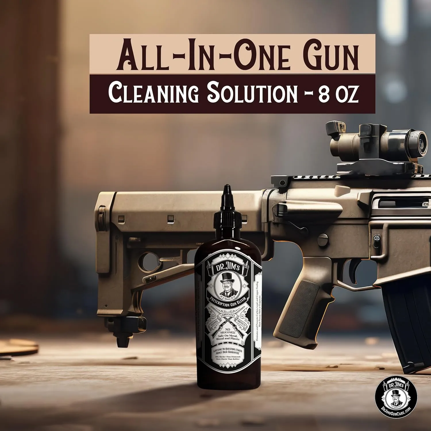 Dr. Jim's Prescription Gun Cleaner Lubricant and Protectant - All-in-One Gun Cleaning Oil for Carbon Deposit, Metals & Residue Removal - Essential Gun Cleaning Supplies - Proudly Made in USA