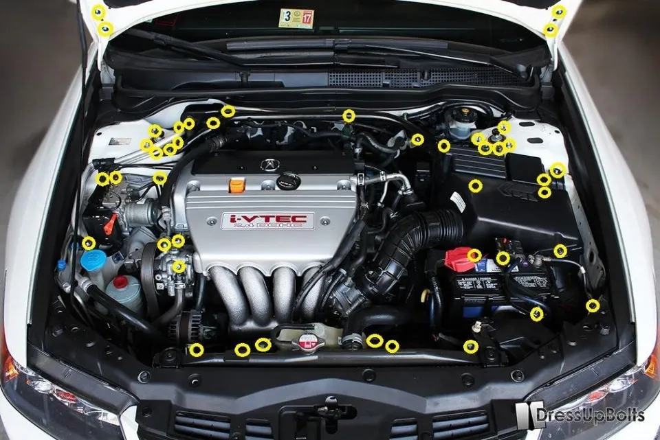Dress Up Bolts Acura TSX (2004-2008) Titanium Full Engine Bay Kit