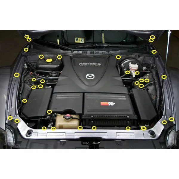 Dress Up Bolts Mazda RX8 (2003-2012) Titanium Full Engine Bay Kit