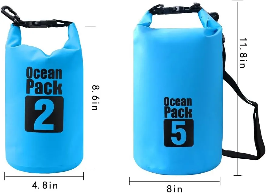 Dry Sack/Floating Waterproof Bag 2L/5L/10L/20L/30L for Boating, Kayaking, Hiking, Snowboarding, Camping, Rafting, Fishing and Backpacking