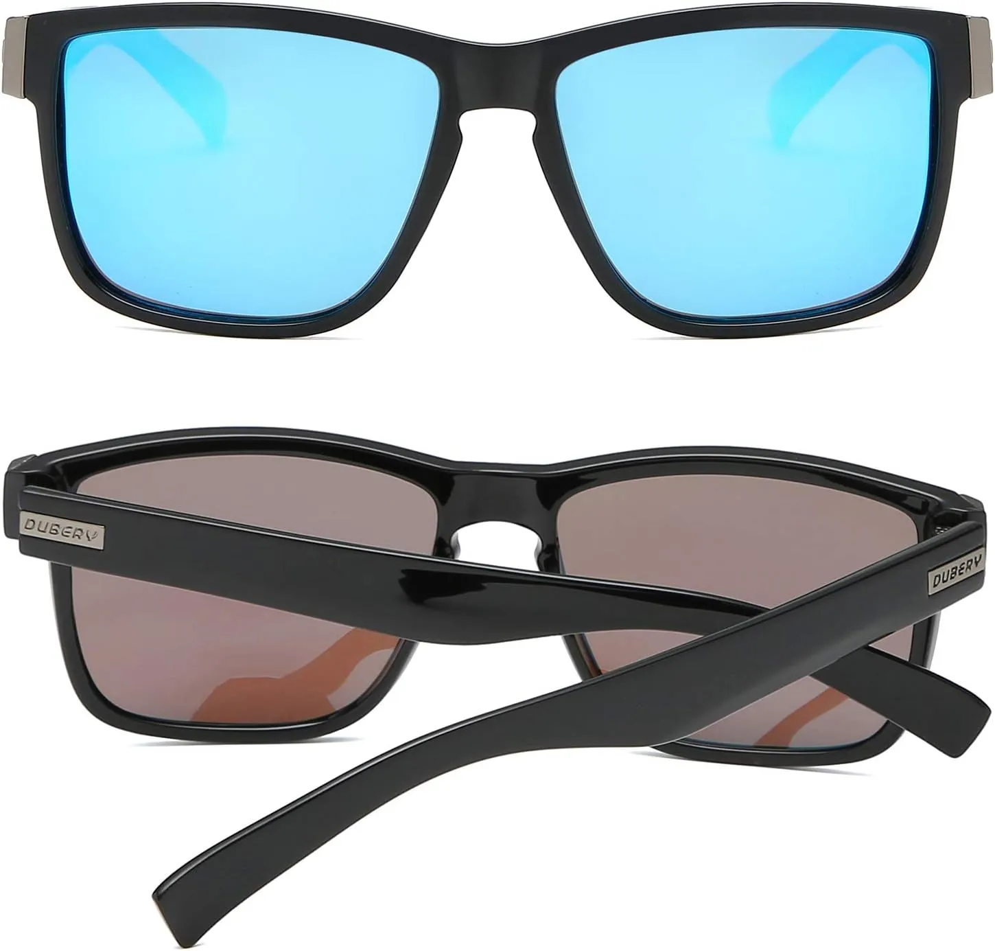 DUBERY Vintage Polarized Sunglasses for Men Women Retro Square Sun Glasses D518