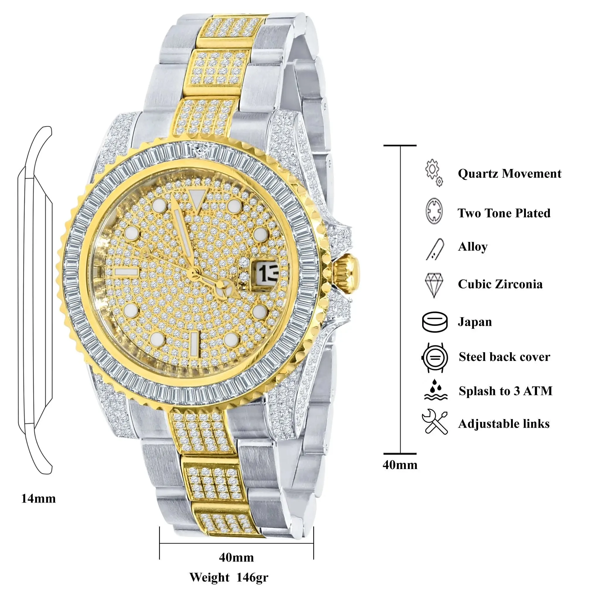 ELEGANT HURRICANE STAINLESS STEEL TIMEPIECE