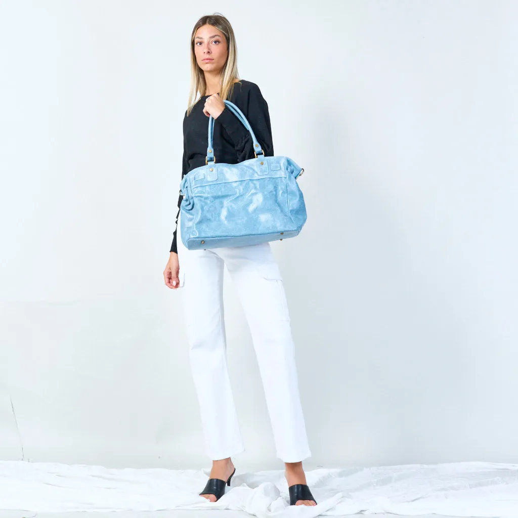 Elegant tote bag with front zip pocket wholesale
