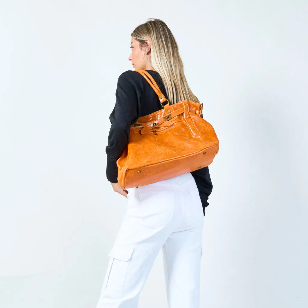 Elegant tote bag with front zip pocket wholesale