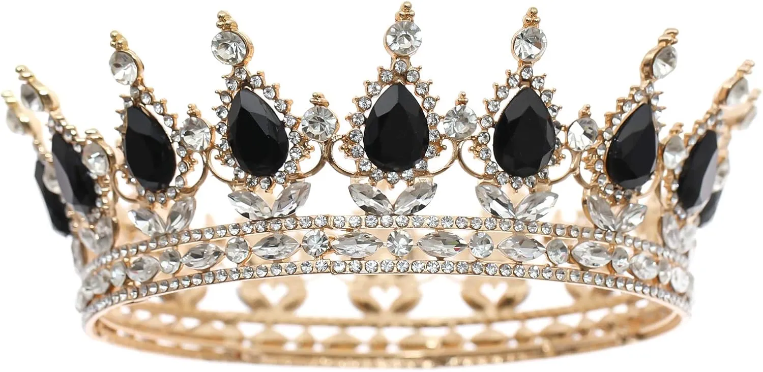 FORSEVEN Queen Crown Rhinestone Wedding Crowns and Tiaras for Women Costume Party Hair Accessories Princess Birthday Crown Crystal Bridal Crown