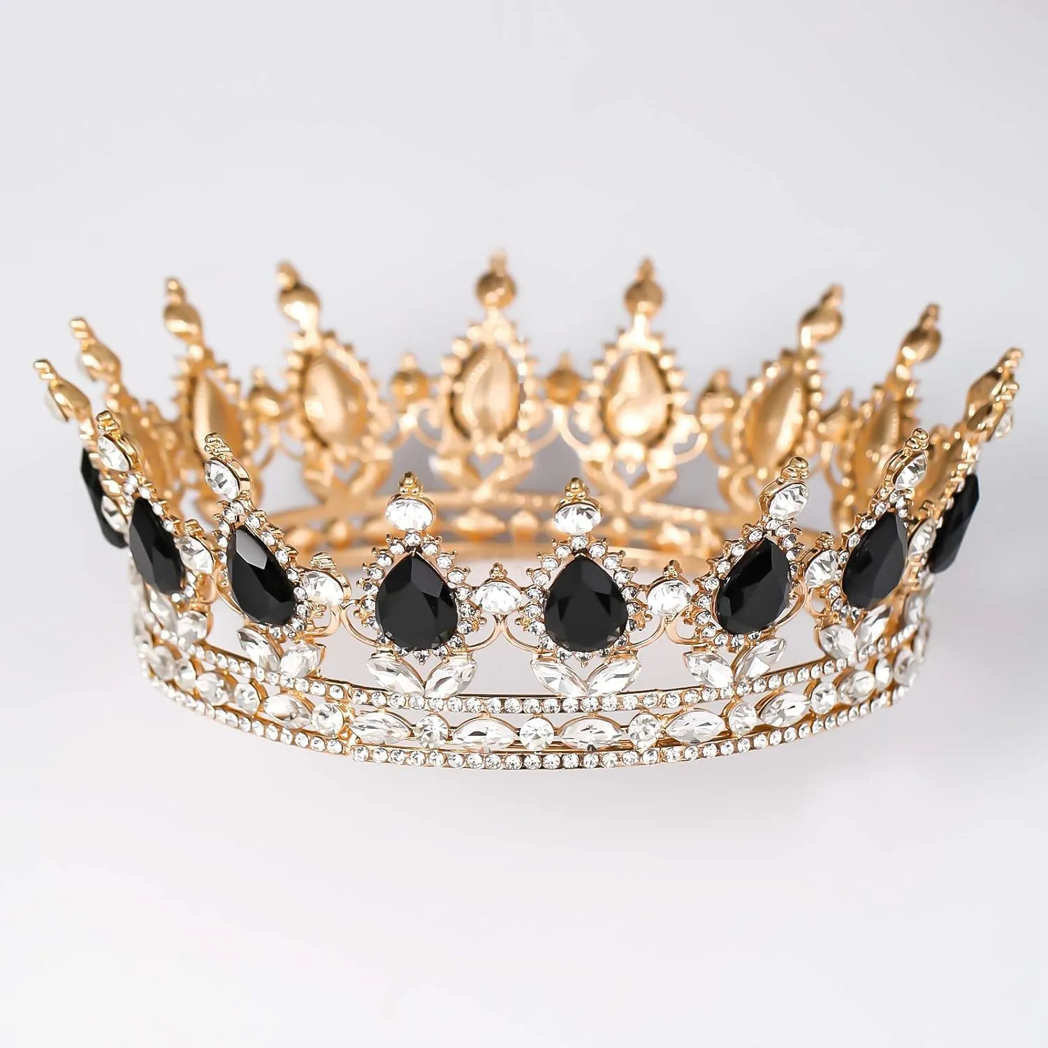 FORSEVEN Queen Crown Rhinestone Wedding Crowns and Tiaras for Women Costume Party Hair Accessories Princess Birthday Crown Crystal Bridal Crown
