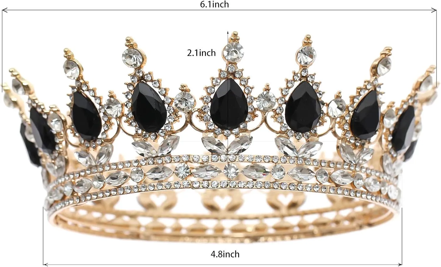FORSEVEN Queen Crown Rhinestone Wedding Crowns and Tiaras for Women Costume Party Hair Accessories Princess Birthday Crown Crystal Bridal Crown