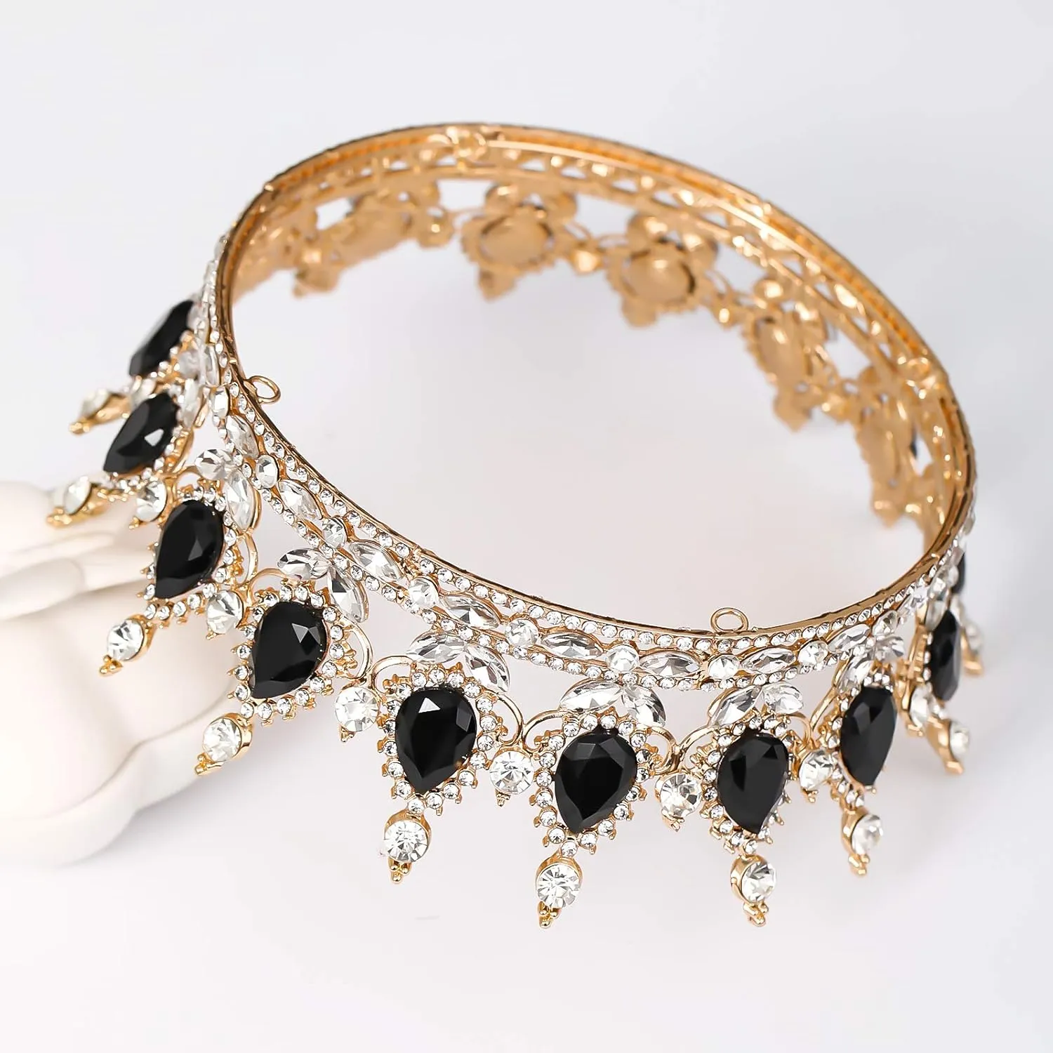 FORSEVEN Queen Crown Rhinestone Wedding Crowns and Tiaras for Women Costume Party Hair Accessories Princess Birthday Crown Crystal Bridal Crown