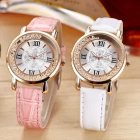 Free Falling Crystal Bezel Wrist Watch