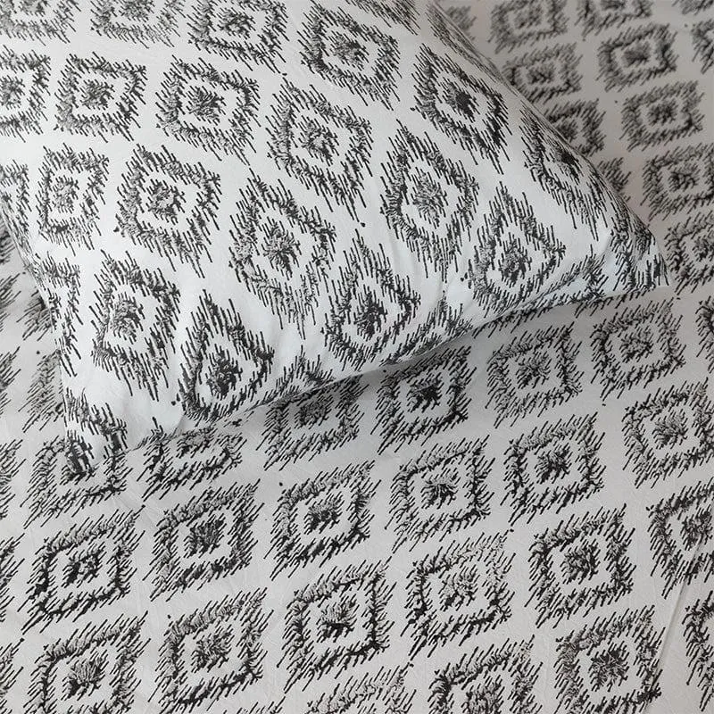 Gem Grid Bedsheet - Black