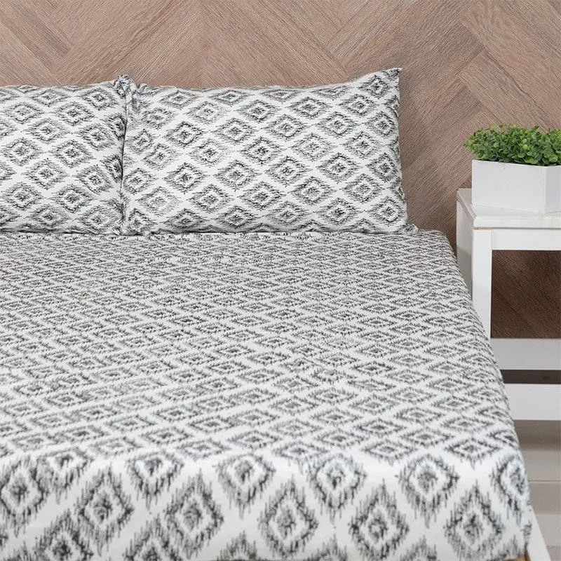 Gem Grid Bedsheet - Black