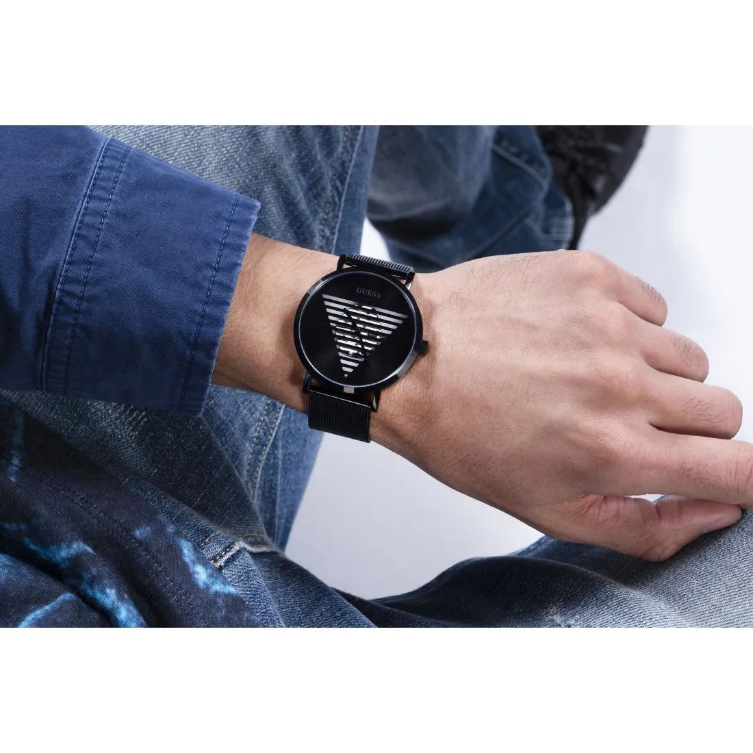 Guess Men 44 mm Black Dial Analog Watch- GW0502G2