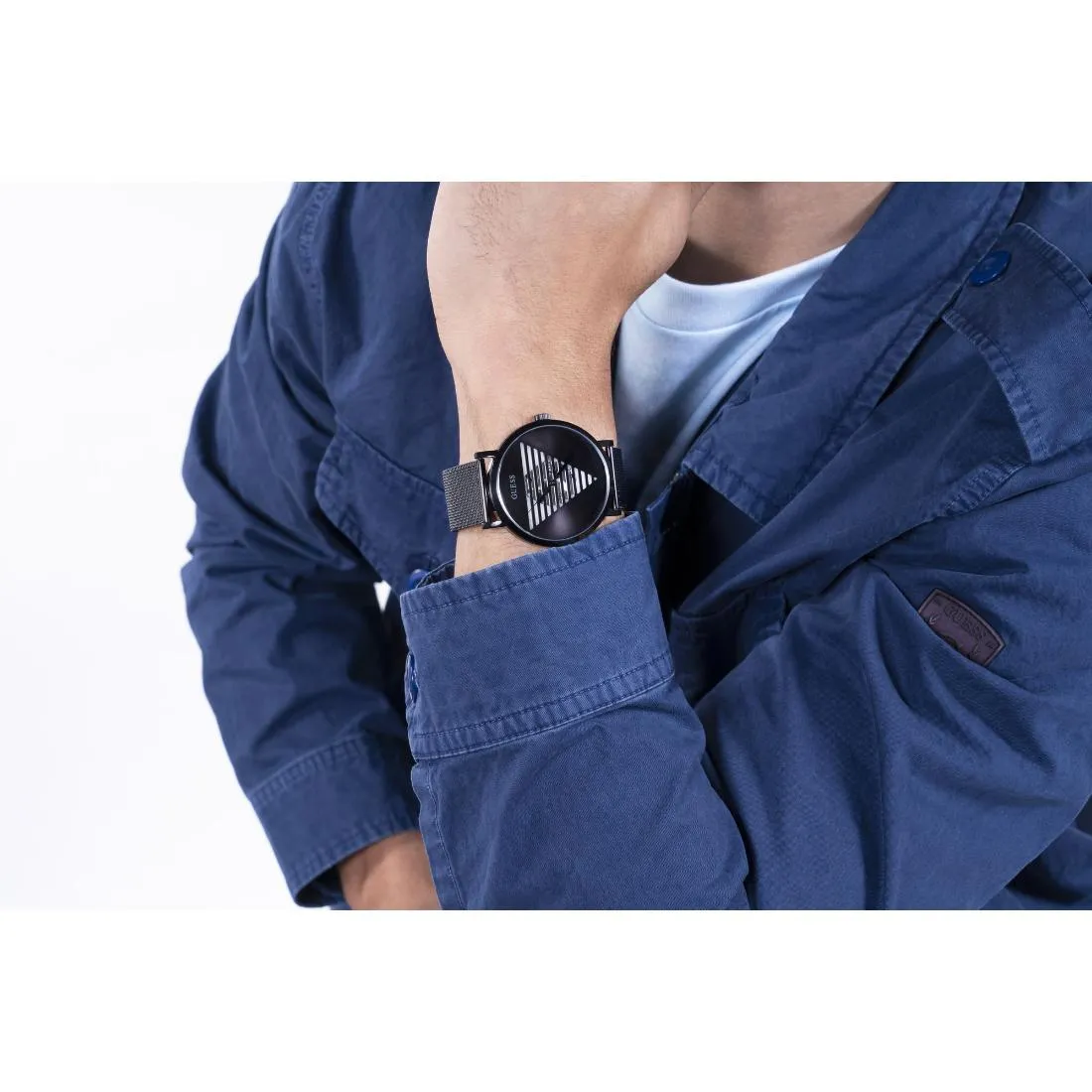 Guess Men 44 mm Black Dial Analog Watch- GW0502G2