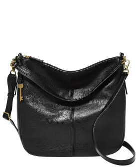 Jolie Fossil Women's Leather Hobo Bag, Black