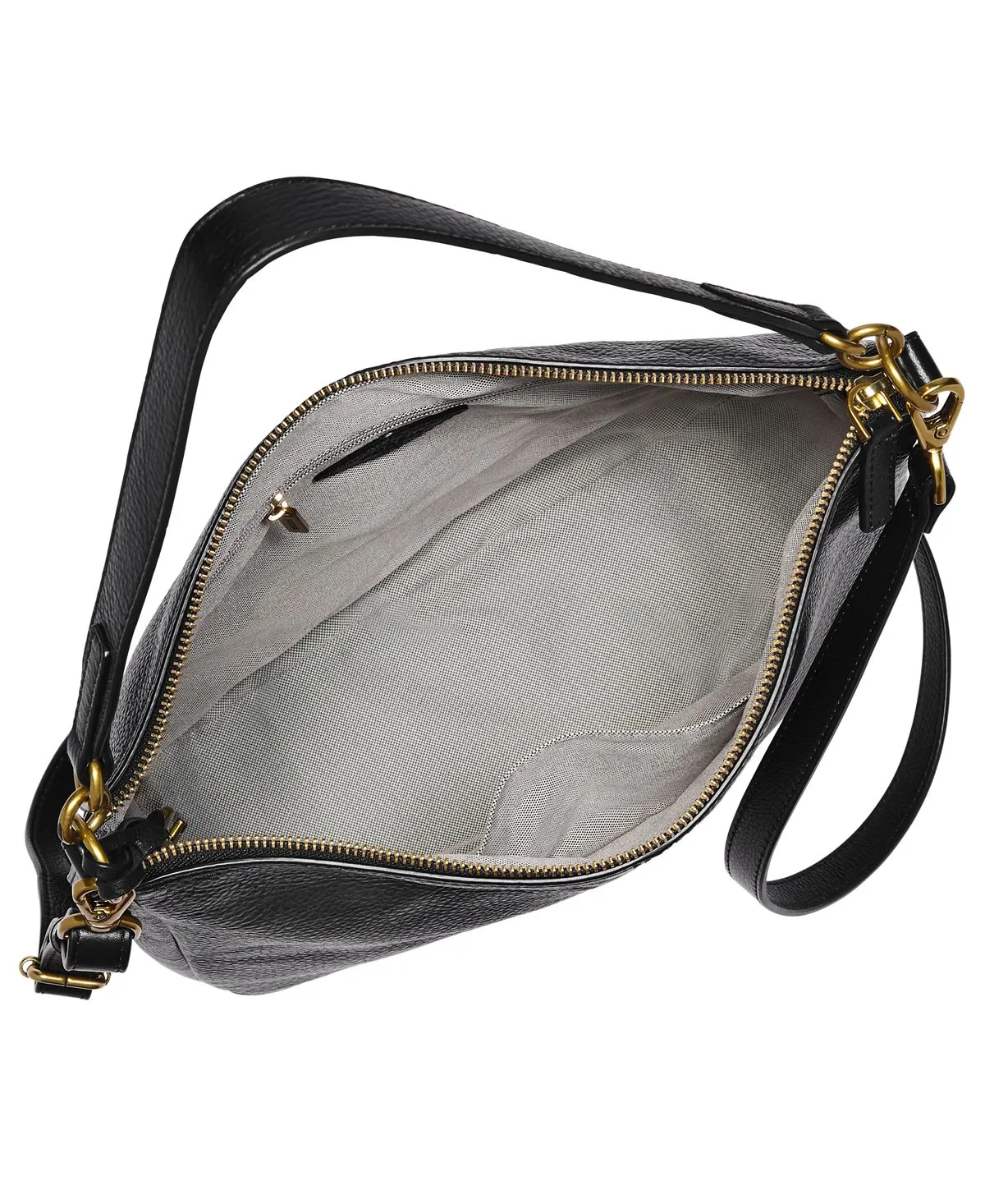 Jolie Fossil Women's Leather Hobo Bag, Black