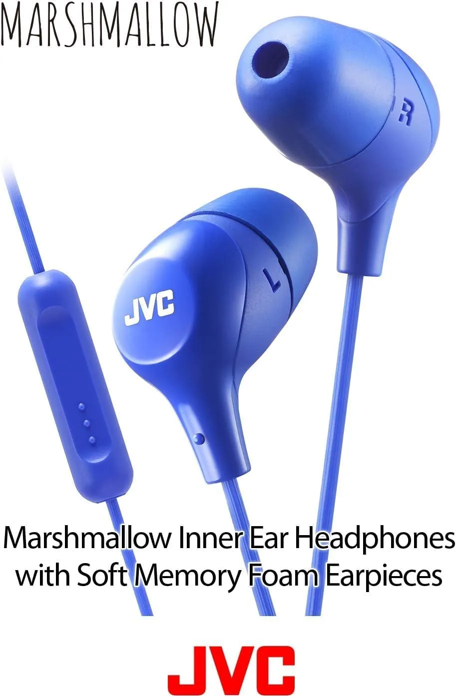 JVC Memory Foam Earbud Marshmallow Memory Foam Earbud with Mic Pink (HAFX38MP)