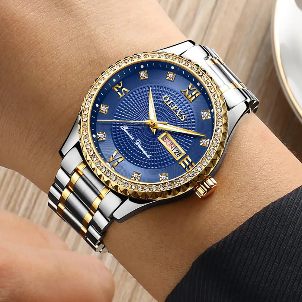 Luxurious Golden Wristwatch Premium Metal Band Watch [Premium Gift Box]