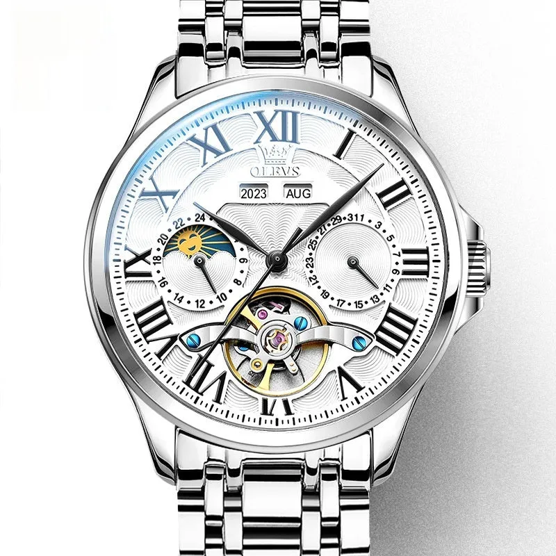 Men's Fashion Watch – Sleek Steel & Leather Design